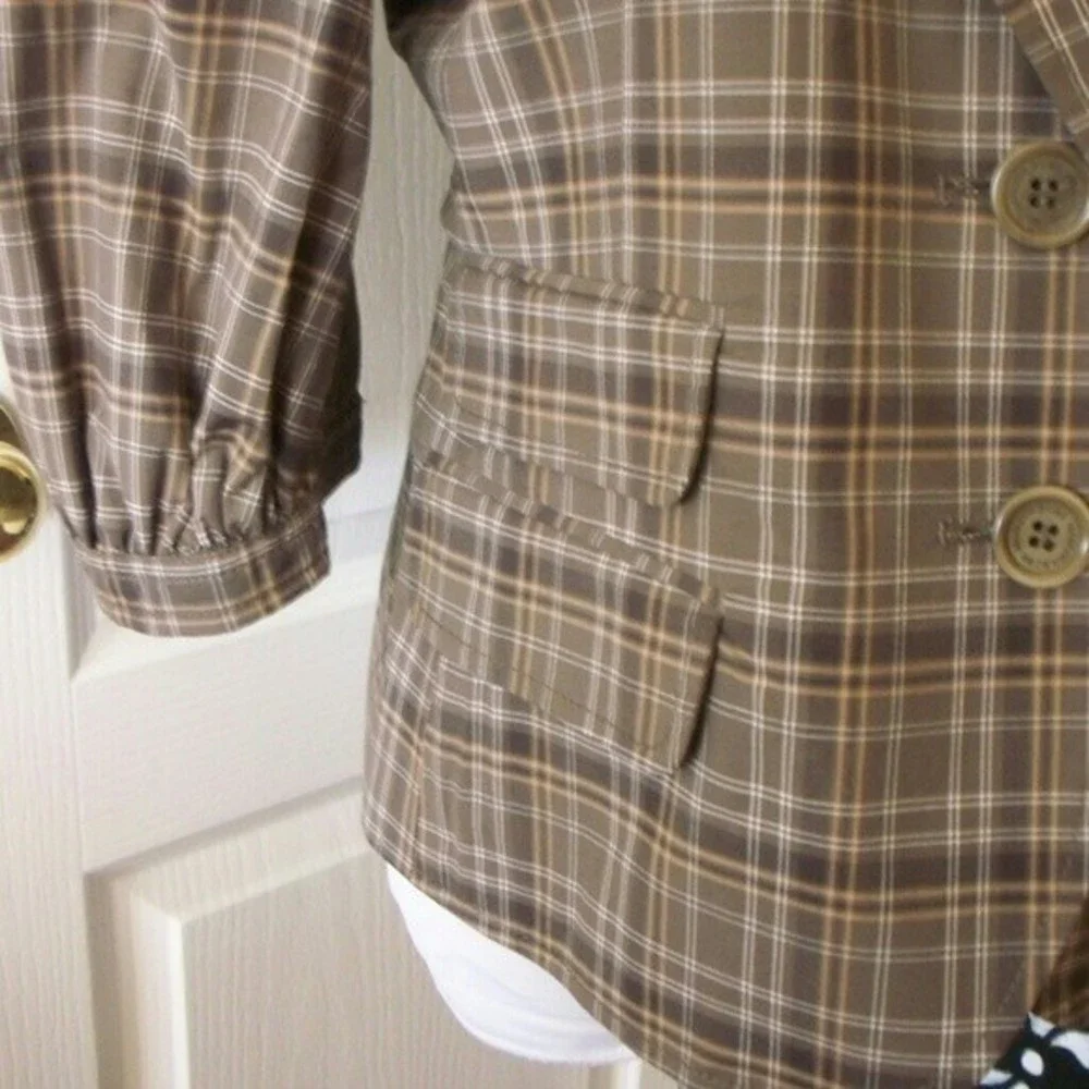 BCBGMAXAZRIA PLAID BLAZER TAILORED COTTONS 3/4 SLEEVE BLAZER WOMENS SIZE 10 - Picture 3 of 10